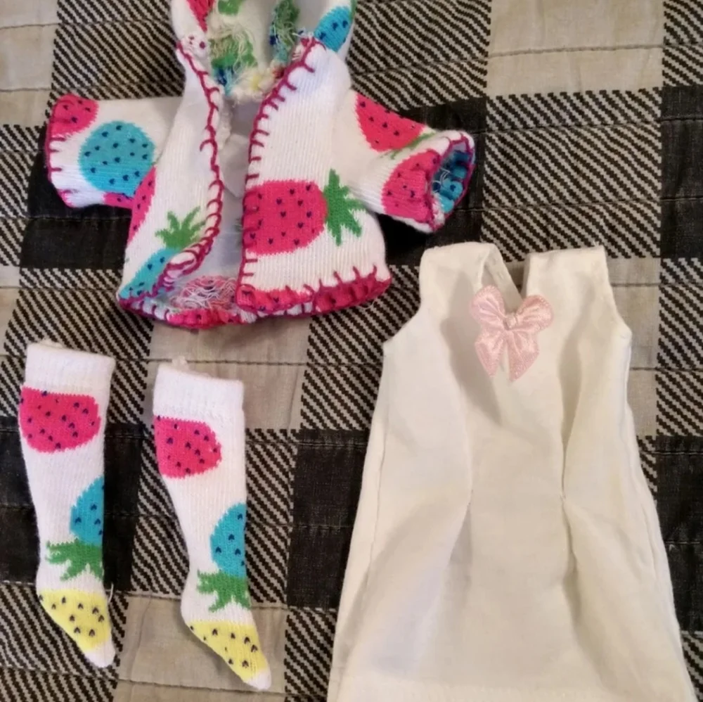 Handmade (Curvy) Barbie 3 pc outfit pineapples original